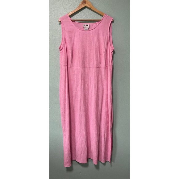 Vintage KSL Karin Stevens Women's Pink Floral Pattern Midi Dress Size‎ 22W - Picture 1 of 9